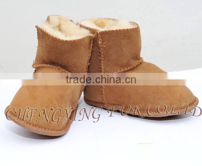 CX-SHOES-06 Cheap Genuine Sheared Leather Baby Shoes