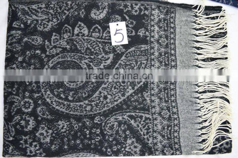 2017 the latest lady jacquard soft 100%acrylic paisley floral scarf shawl