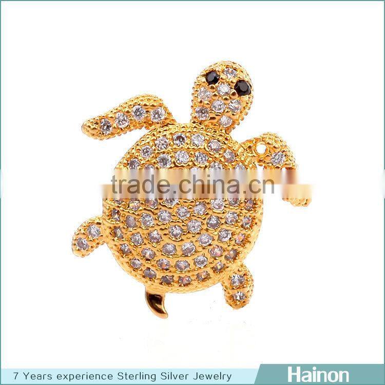 turtle 18k gold filled in sterling silver with zircon accessory hainon jewelry