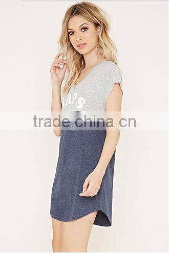 Modal letters home nightgown with short sleeves