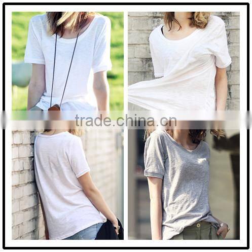 wholesales t-shirt O-neck simple design for girls