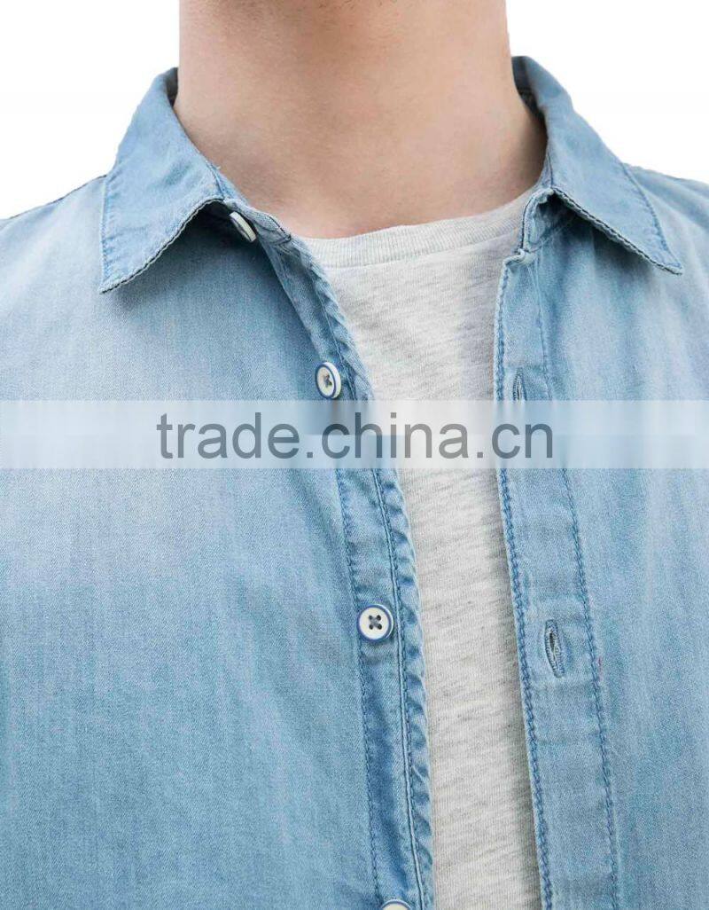 Latest shirts design gradient cotton mens denim shirts