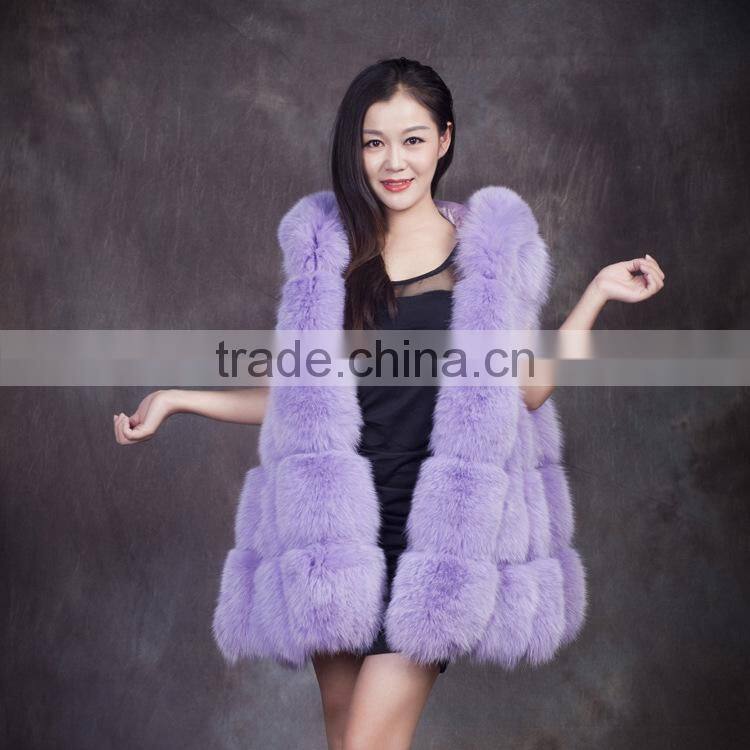 2016 hot sales europe style made in China woman real fox fur skin Fur Gilet