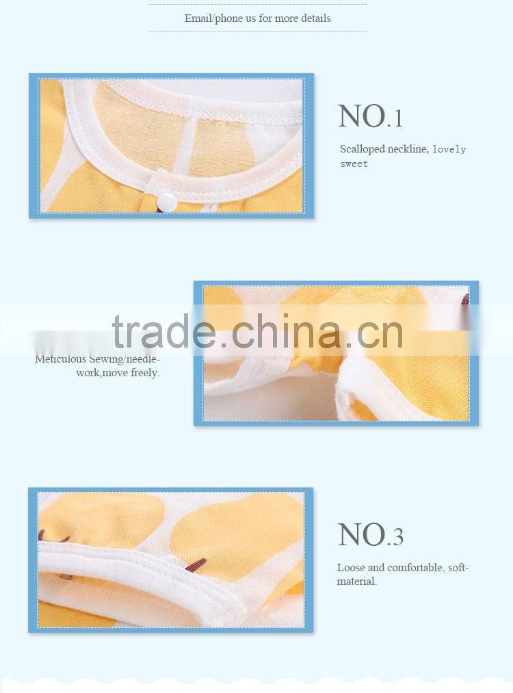 Simple style wholeasle yellow pattern baby clothing suit baby onesie custom clothes set