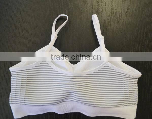 top selling products 2013 Yiwu factory directly clothing wholesale seamless corset nylon yarn with padded camisole bra top