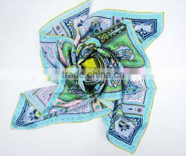 2014 Sprig Silk Scarf Custom Fashion Printed