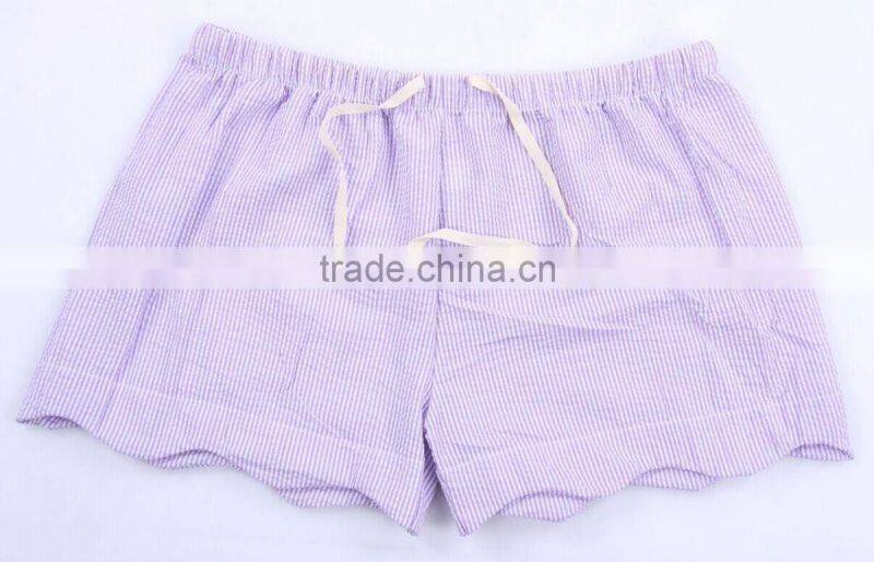 Wholesale seersucker scalloped Shorts