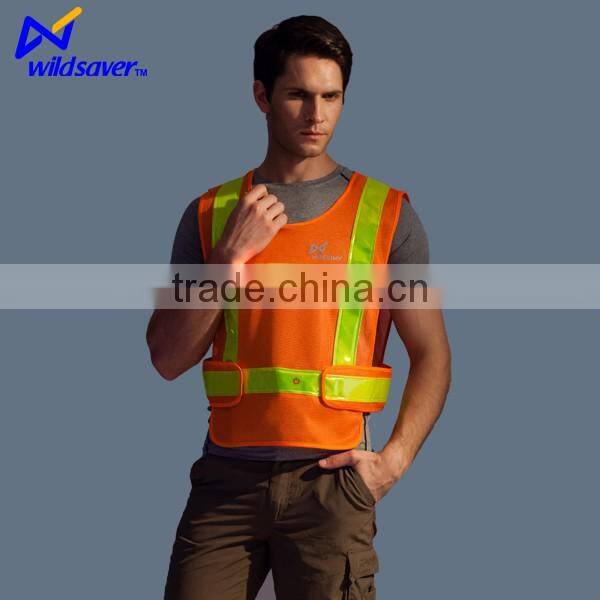 Reflective work wear clothing 100 polyester work vest