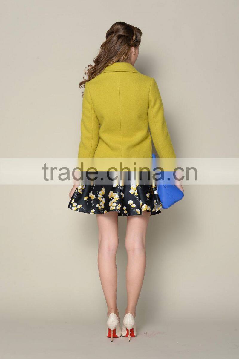 brand designer 2015 European style elegant plain coats and jackets woman