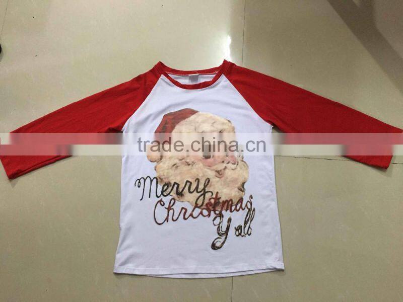 Fall high quality 3/4 sleeve ruffle raglan t shirt baby kids raglan tee custom ruffle sleeve raglan