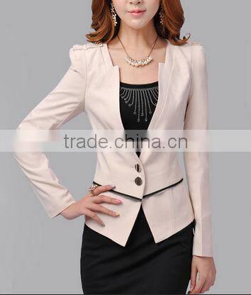 2014 latest uniform design/ladies office uniform design