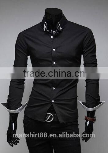 2016 mens slim fit button down casual dress shirt