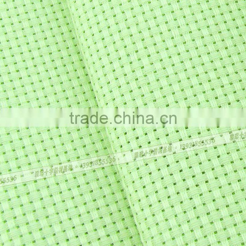 wholesale green 11CT hole fabric 100 % cotton cross stitch fabric DIY craft cross shape fabric embroidery 150cm