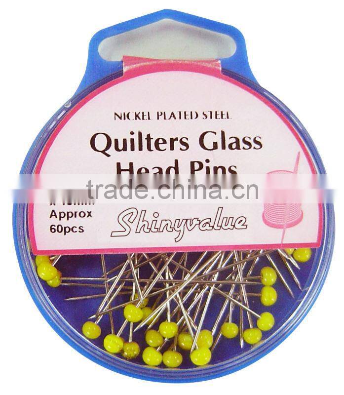 Useful Creative Nickel Plated Steel Quilters Glass Head Pins Manufacturer