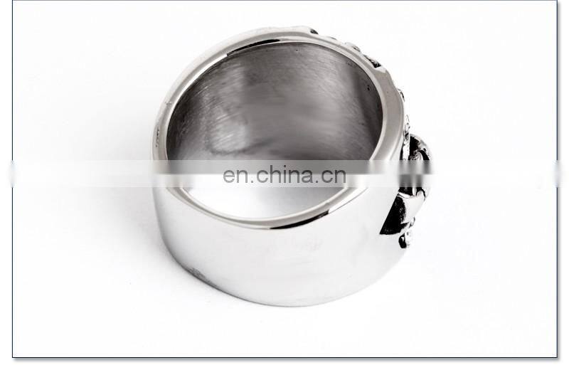 Fashion Onyx Stone Men Silver Titanium Ring