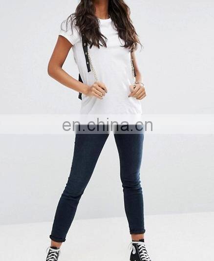 High Quality Cheap Custom Short Sleeves Longline Tall T-shirts Wholesale Cotton Plain Blank Women Tshirt