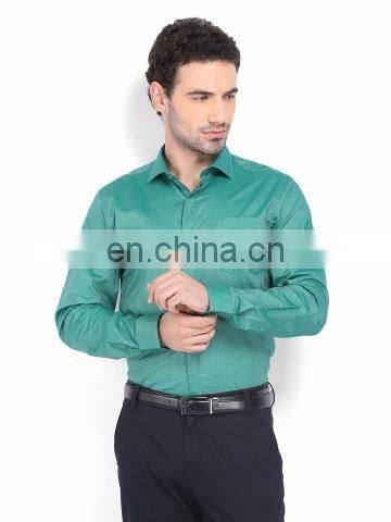 Men Grey & Teal Blue Slim Fit Formal Shirt