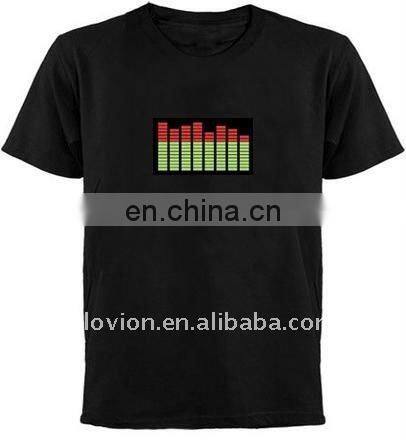 HOT led flashing t-shirt china led t-shirt el ladies t-shirt