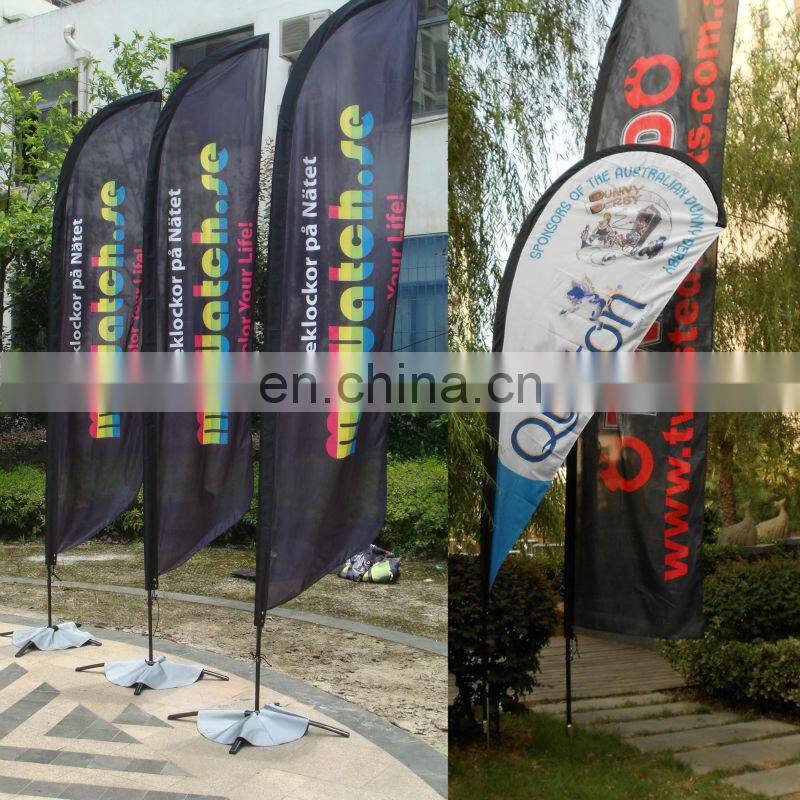 custom beach flag with cross base and pole