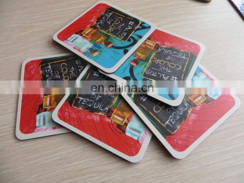Customized printed cardboard paper cork drink coaster for promotions