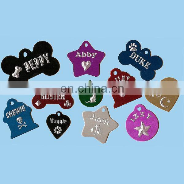 Engraved metal pet tags with custom logo