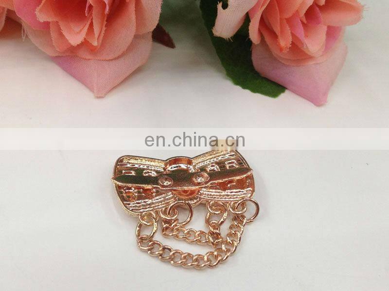 hot sell owl bow gold color metal garment accessories belt buckle sew on or pin on or nail on clothing bags or shoes