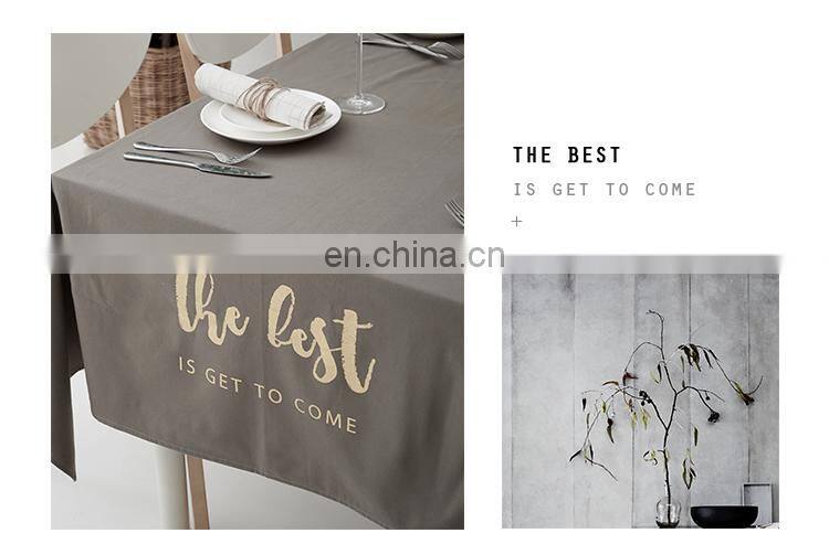 RAWHOUSE design rectangle cotton withe gray canvas dining table runner