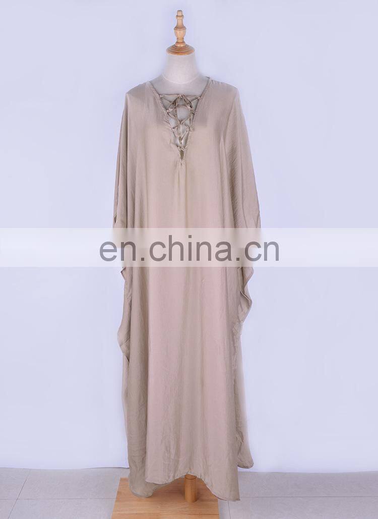 2019 Black V-Neck long Sleeve Long Causal Loose Straight Dress Plus Size Women Summer Beach Wear Maxi Dress robe de plage