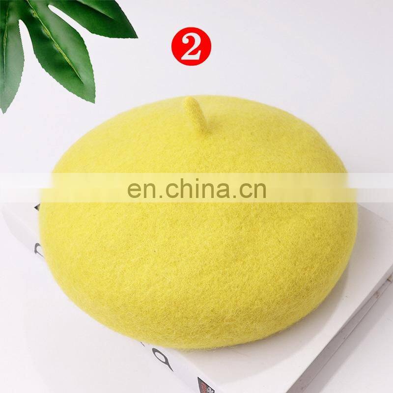 Baby Kids Wool Berets Children girl Autumn Winter Hats Fashion Solid Color warm family match hats