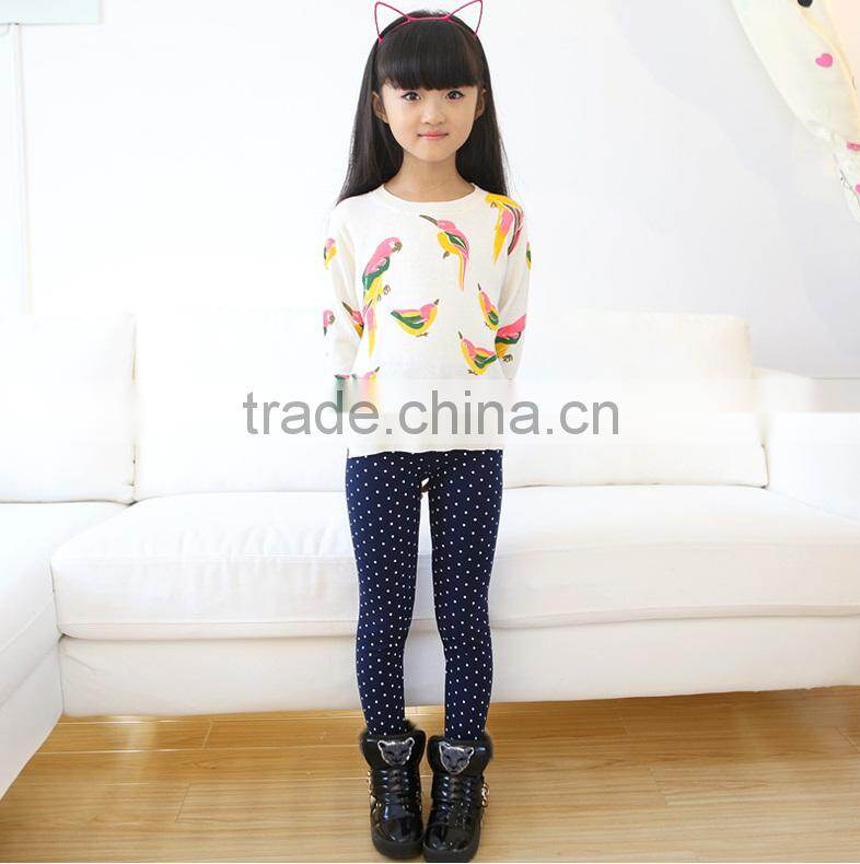 OEM 2015 Good Quality Breathable Dotted Printed Children Leggings