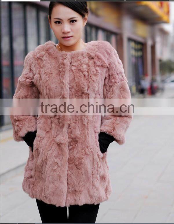 Retro Women Rabbit Fur Coat