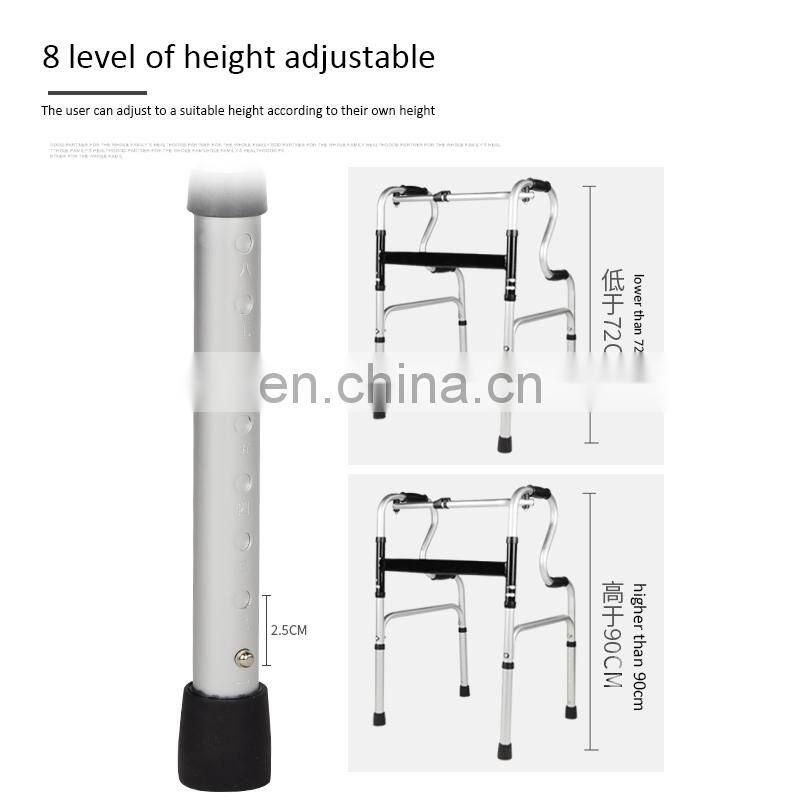Rehabilitation Product for Old People and Disabled Knee Walk Folding Lightweight Aluminium Walking Zimmer Frame Walker