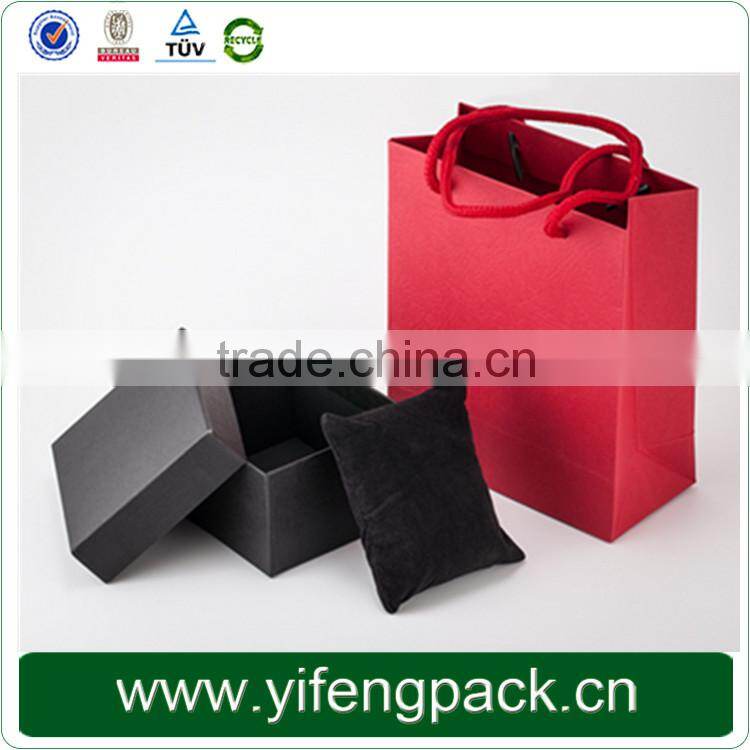 Handmade With Pillow Inside Paper Black Single Watch Box,Watch Gift Box