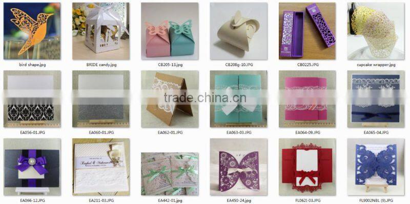 Wholesale Fancy Gold Laser Cut Wedding Anniversary Card to Print