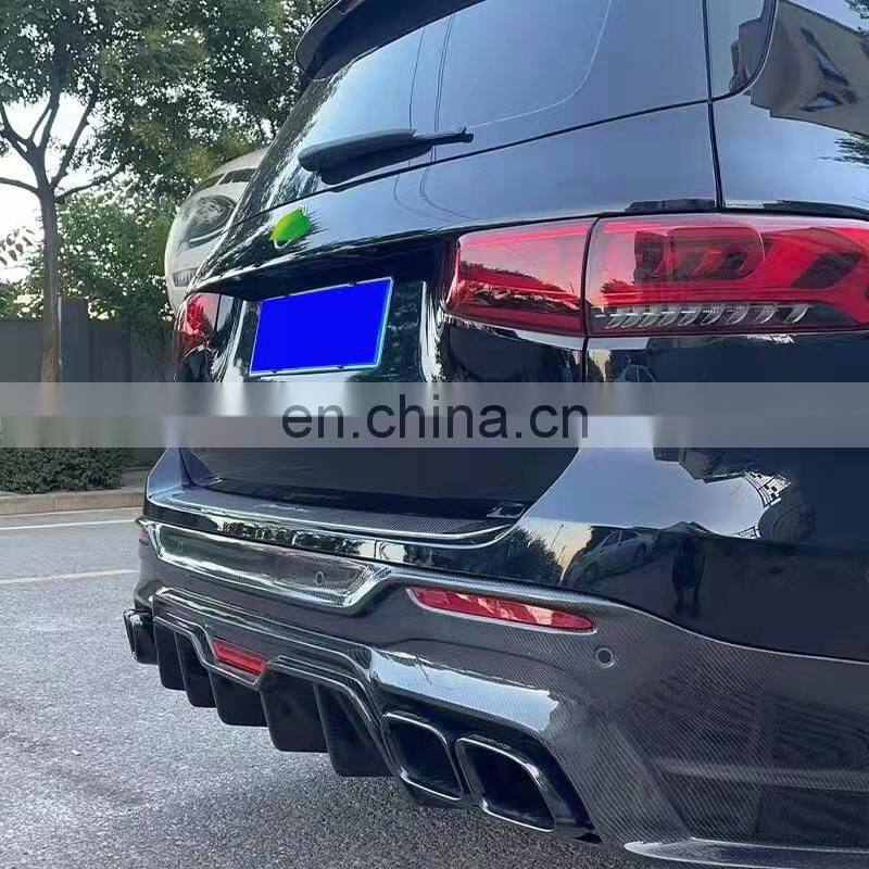 Runde Carbon Fiber For Mercedes-Benz GLB X247 Body Kit Front Lip Rear Lip Hood Cover Grille Exhaust Wind Knife Mirror Shell