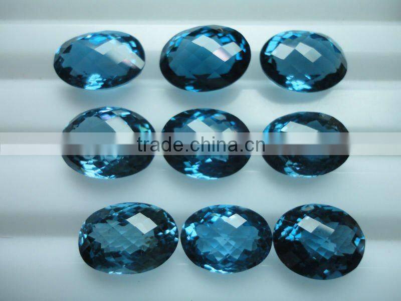 Checker board London blue topaz