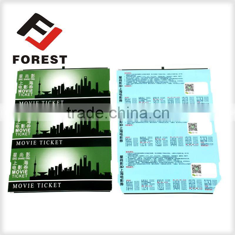 customized movie tickets, entrance ticket,anti-counterfeit thermal cinema ticket