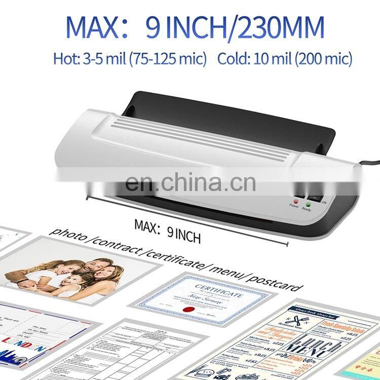 Warm up time 3-4 min A4 Cold Laminator Pouch Laminator Office plastic laminator machine roll