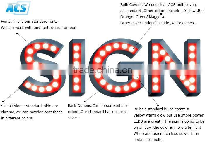 ACS 5ft height large metal LED love marquee letters