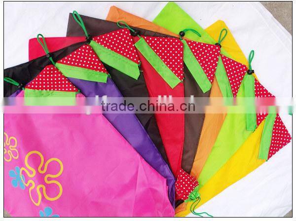 Good quality canvas strawberry drawstring bag, nylon string shopping bag