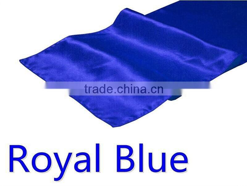 hot selling ployester satin table runner for wedding decoration, turquoise color