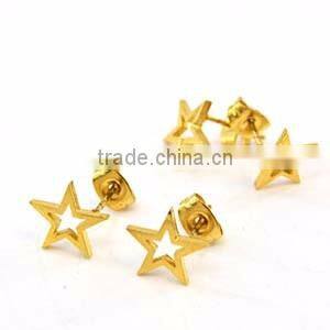 stainless steel jewelry gold plate cheap star stud earrings