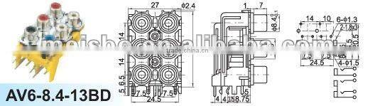 Female audio jack of digital tv converter set top box