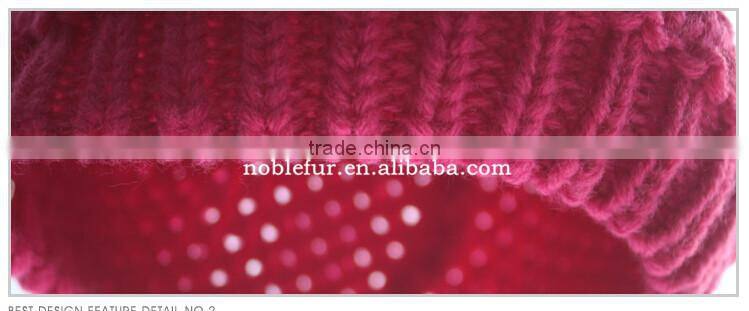 2015 top quality fancy solid color wool fur pompom female headwear