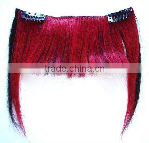 Wholesale Black&Red Framed Clip-In Bang Fringe Hair Extension