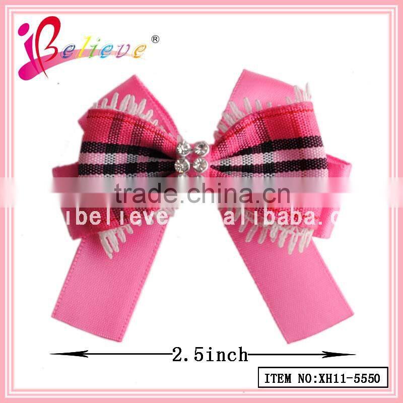 Fashion hair clip accessories hair jewellery,pre made mini satin ribbon bow