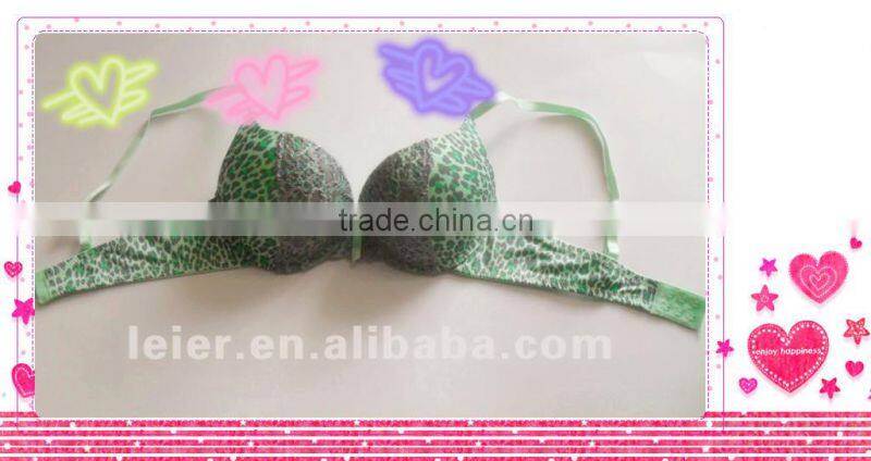 Leopard Printed Microfiber Super Push Up Bras