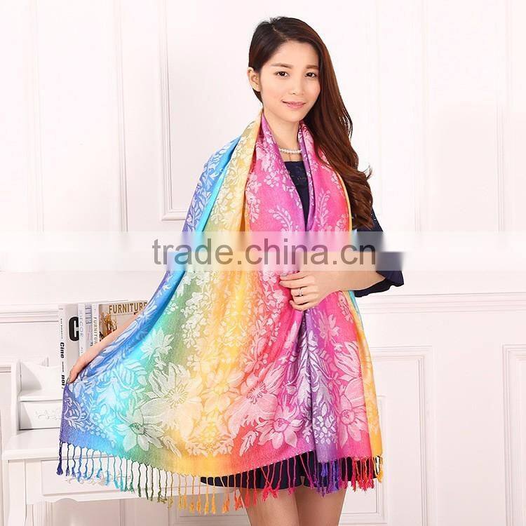 Flower Jacquard Fashion Hijab Arab Shawl