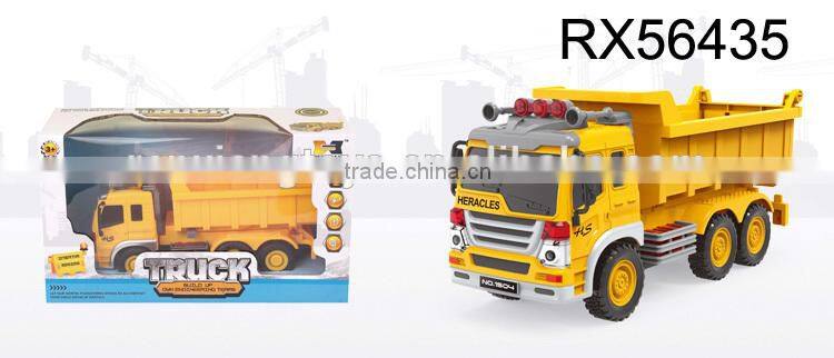 Kid friction plastic toy power trucks car crane truck