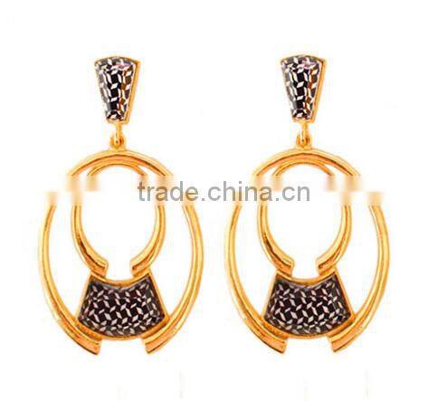 2015 big Women round Long Chain punk designer dangle earring brand wedding Women gold Earrings allied express